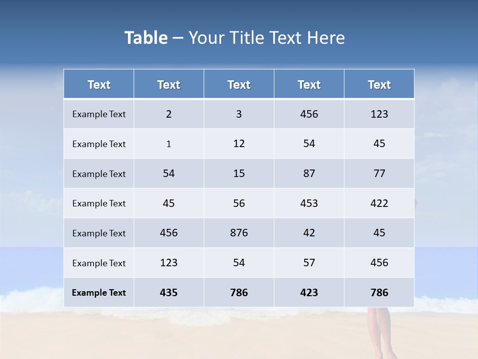 A Woman In A White Bikini On The Beach PowerPoint Template