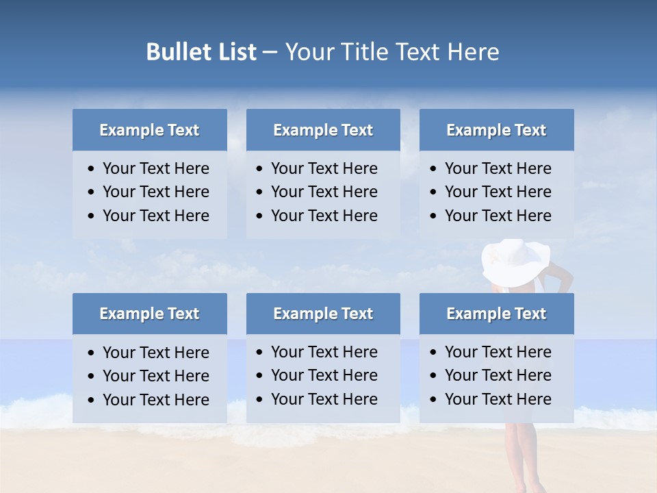 A Woman In A White Bikini On The Beach PowerPoint Template