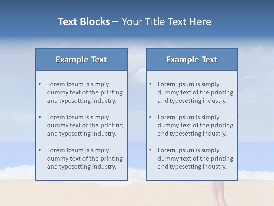 A Woman In A White Bikini On The Beach PowerPoint Template