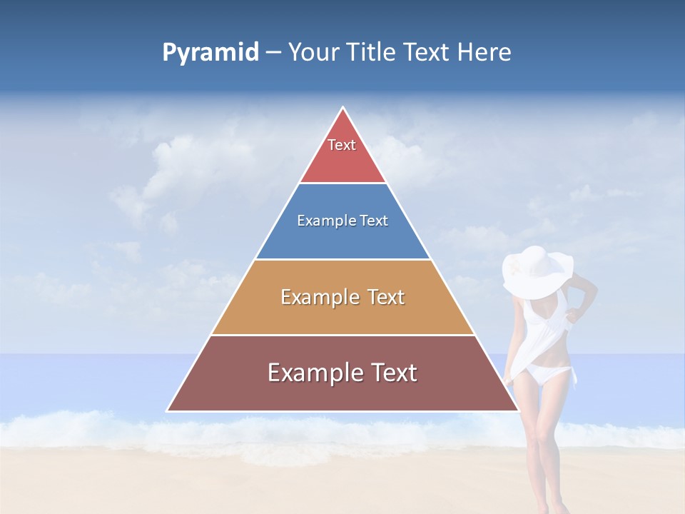 A Woman In A White Bikini On The Beach PowerPoint Template