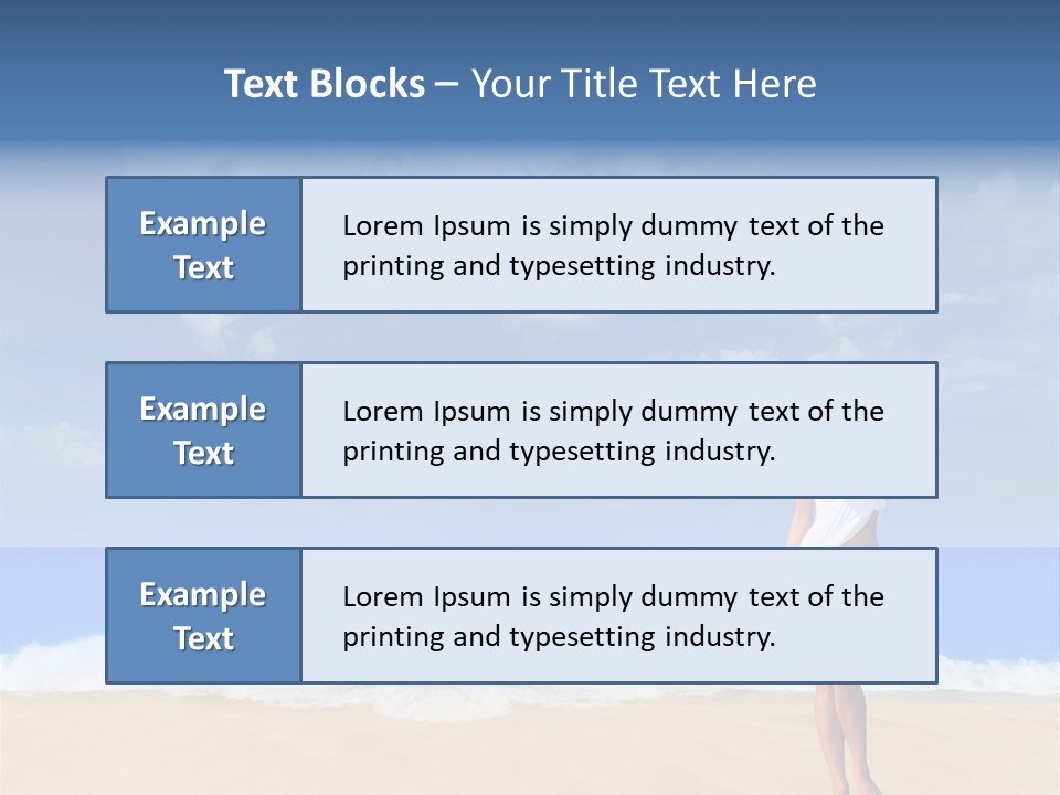 A Woman In A White Bikini On The Beach PowerPoint Template