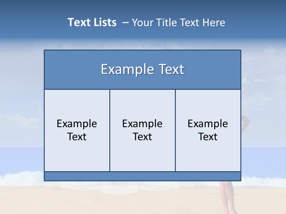 A Woman In A White Bikini On The Beach PowerPoint Template