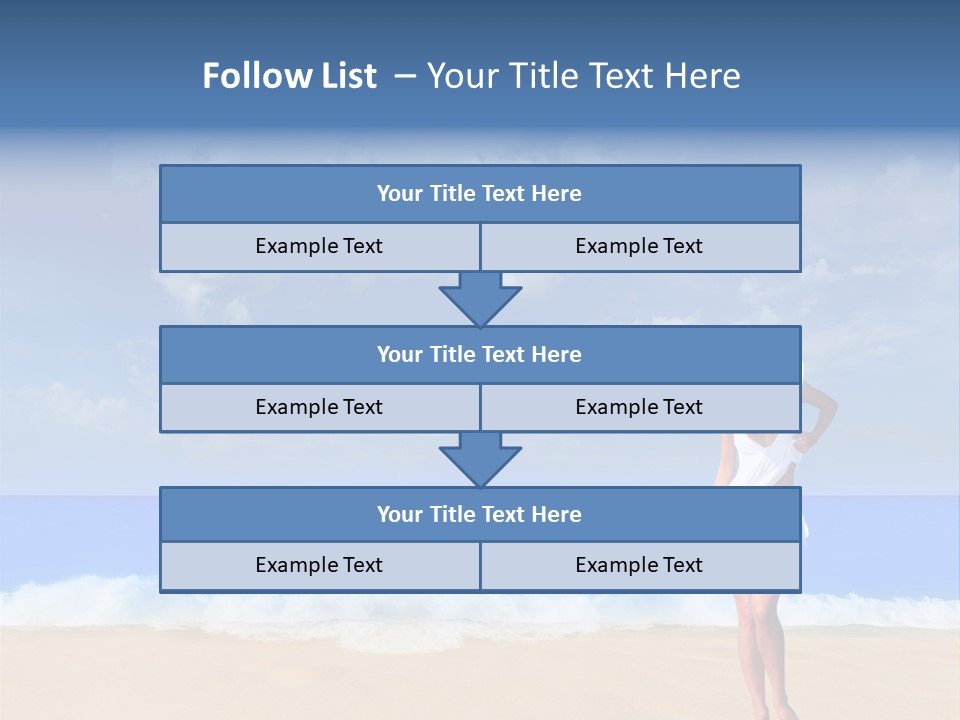 A Woman In A White Bikini On The Beach PowerPoint Template