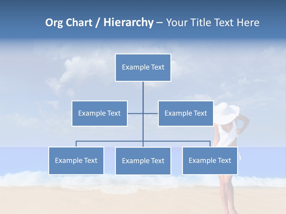 A Woman In A White Bikini On The Beach PowerPoint Template