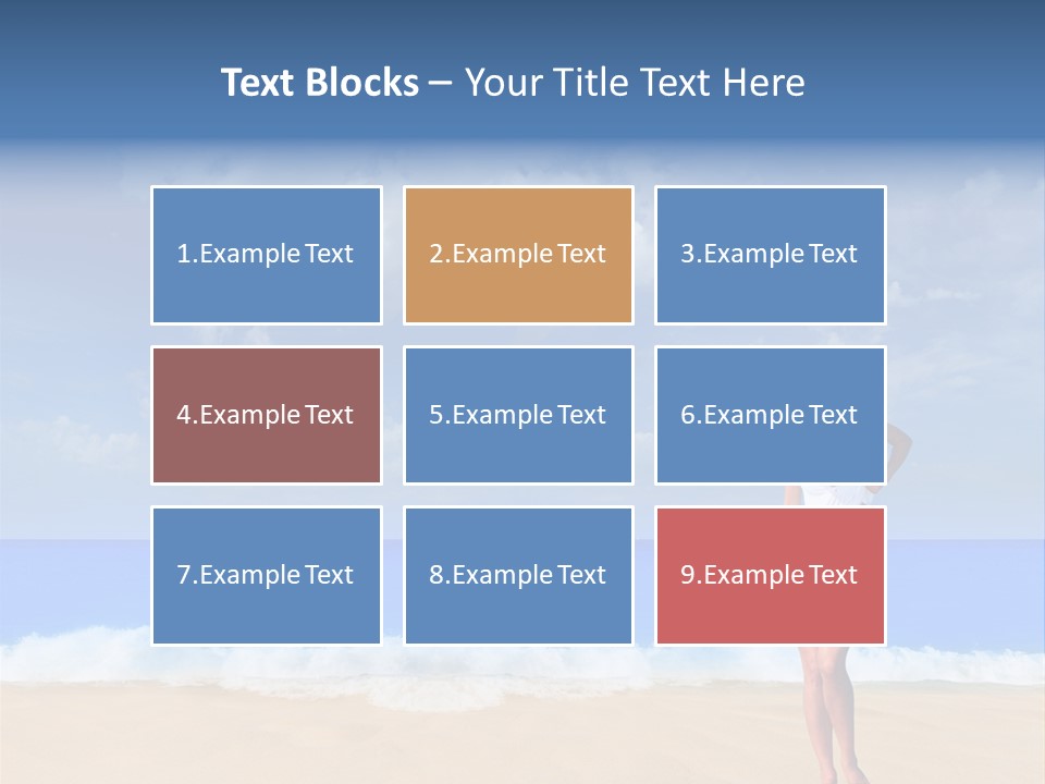 A Woman In A White Bikini On The Beach PowerPoint Template