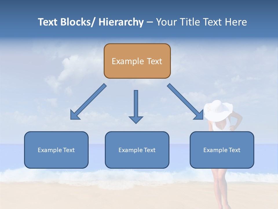 A Woman In A White Bikini On The Beach PowerPoint Template