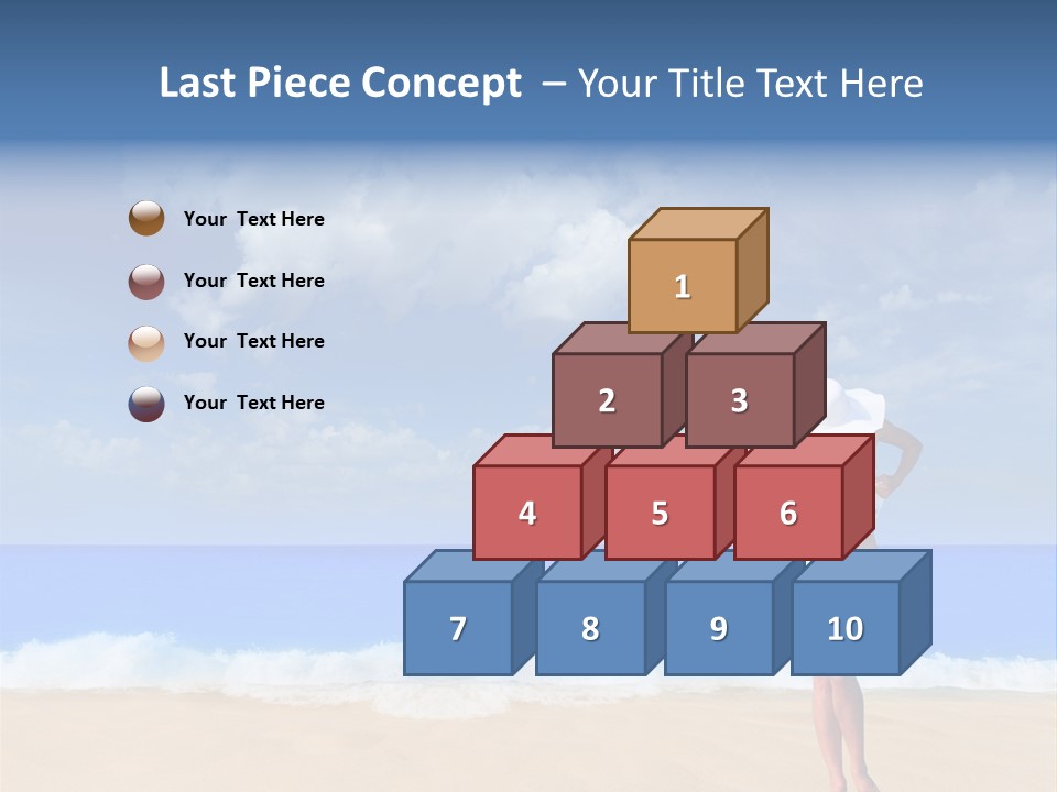 A Woman In A White Bikini On The Beach PowerPoint Template