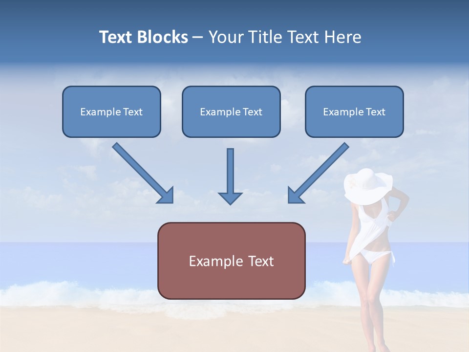 A Woman In A White Bikini On The Beach PowerPoint Template