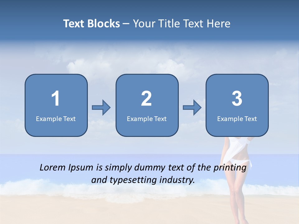 A Woman In A White Bikini On The Beach PowerPoint Template