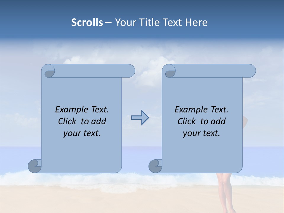 A Woman In A White Bikini On The Beach PowerPoint Template