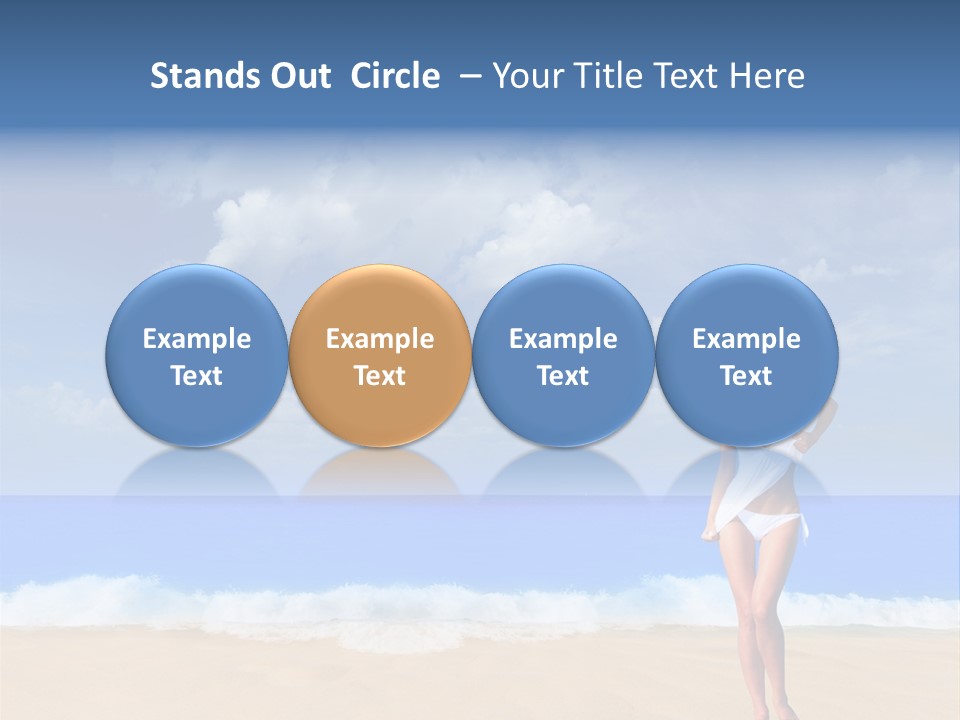 A Woman In A White Bikini On The Beach PowerPoint Template