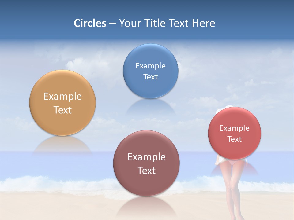 A Woman In A White Bikini On The Beach PowerPoint Template