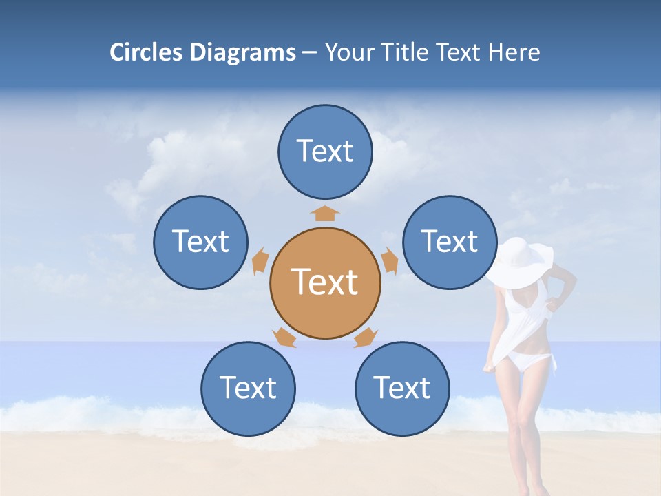 A Woman In A White Bikini On The Beach PowerPoint Template