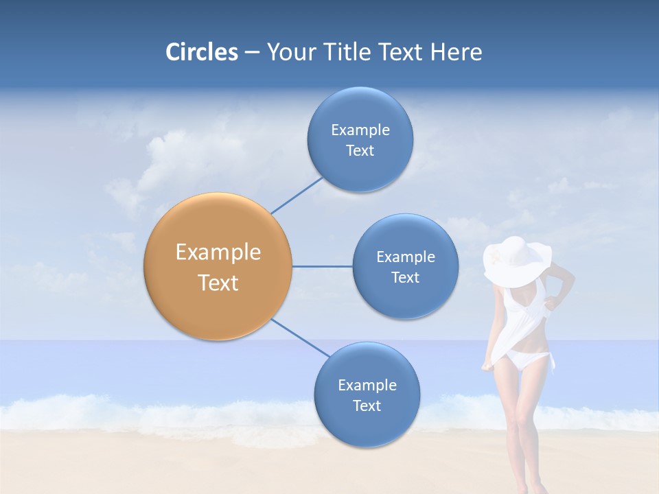 A Woman In A White Bikini On The Beach PowerPoint Template