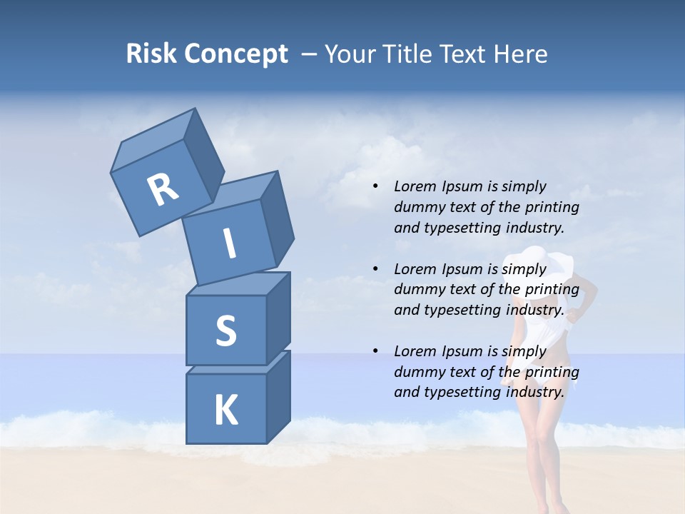 A Woman In A White Bikini On The Beach PowerPoint Template