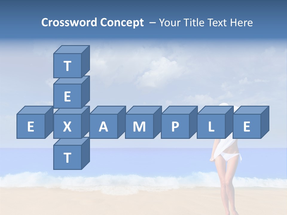 A Woman In A White Bikini On The Beach PowerPoint Template