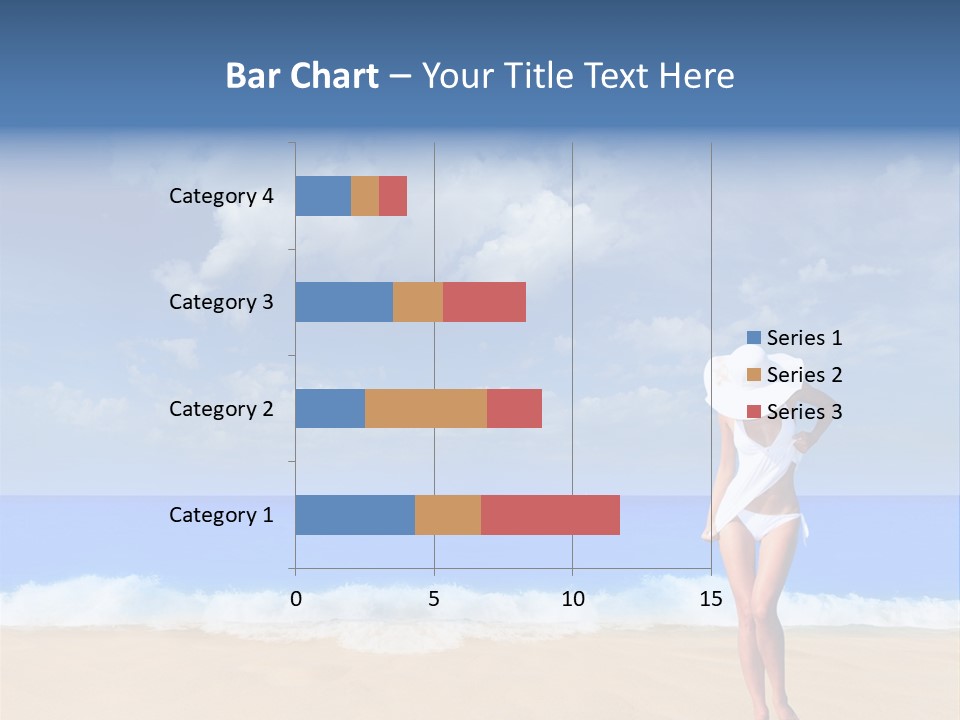 A Woman In A White Bikini On The Beach PowerPoint Template