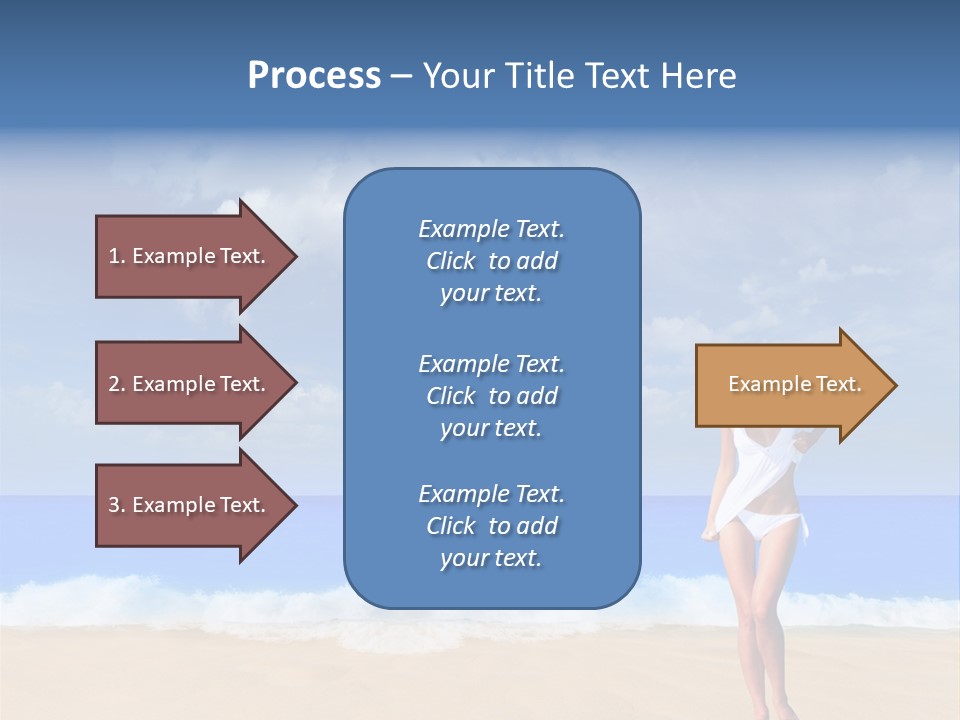 A Woman In A White Bikini On The Beach PowerPoint Template
