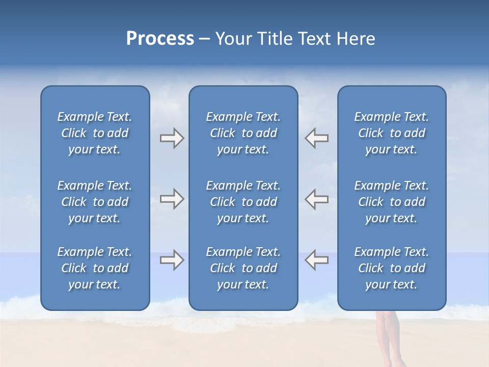 A Woman In A White Bikini On The Beach PowerPoint Template