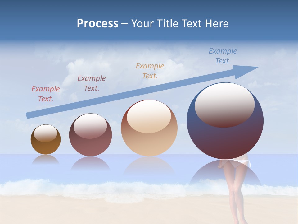 A Woman In A White Bikini On The Beach PowerPoint Template