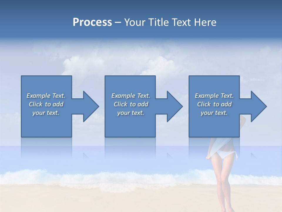 A Woman In A White Bikini On The Beach PowerPoint Template