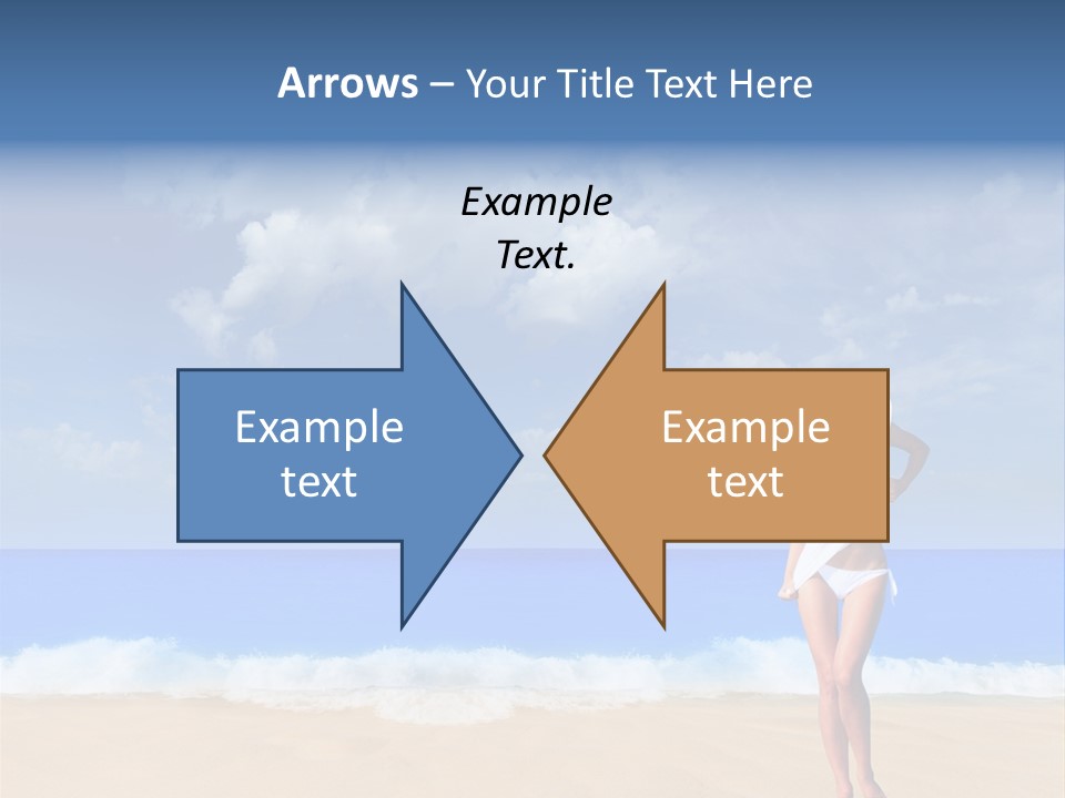 A Woman In A White Bikini On The Beach PowerPoint Template