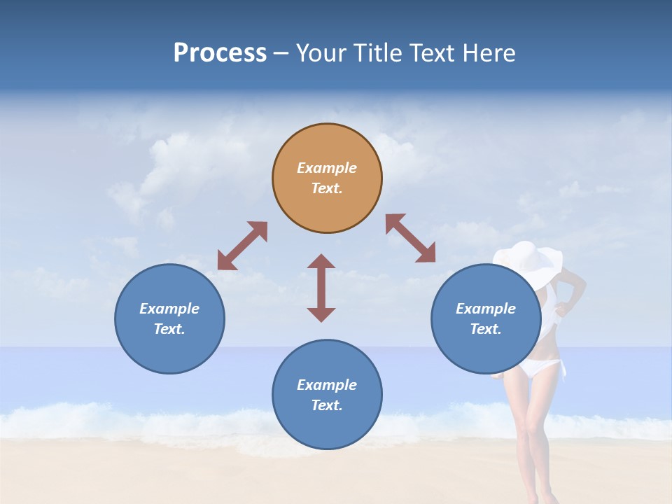 A Woman In A White Bikini On The Beach PowerPoint Template