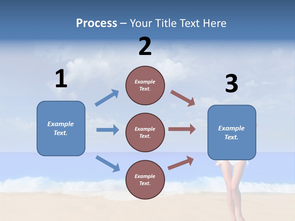 A Woman In A White Bikini On The Beach PowerPoint Template