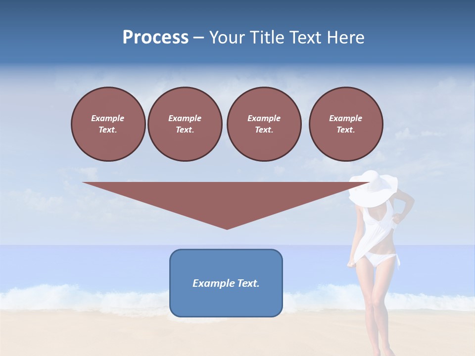 A Woman In A White Bikini On The Beach PowerPoint Template
