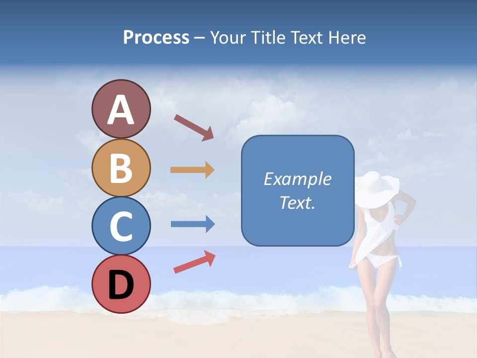 A Woman In A White Bikini On The Beach PowerPoint Template