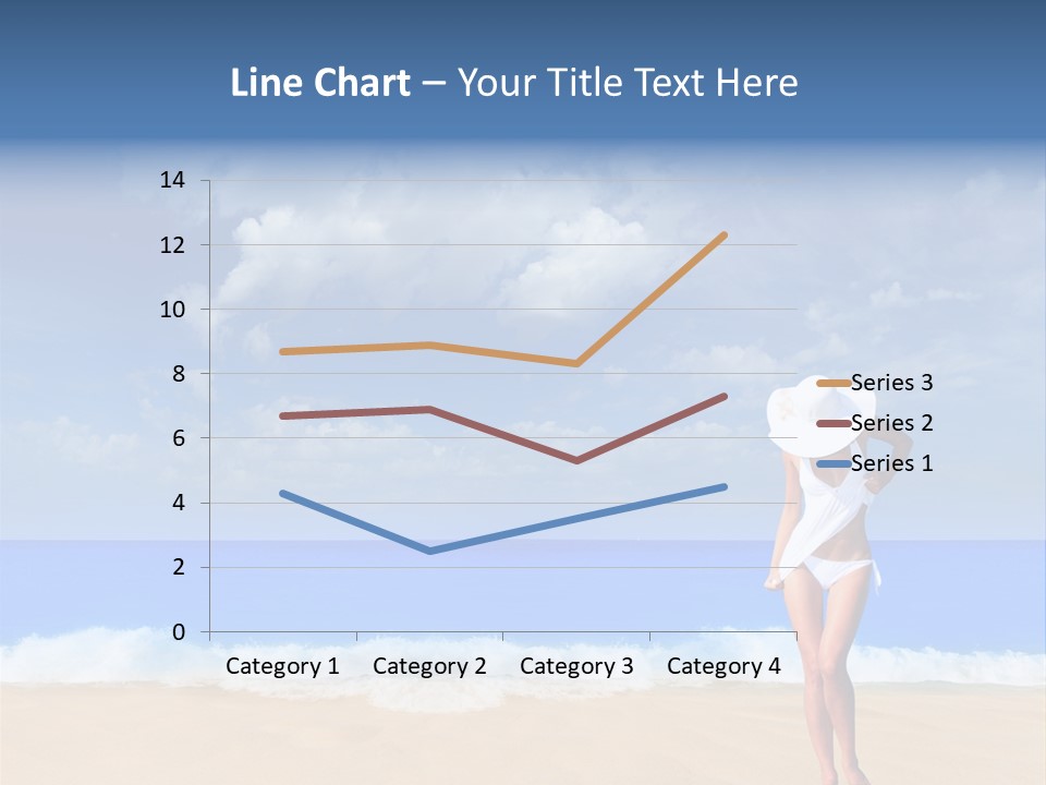 A Woman In A White Bikini On The Beach PowerPoint Template