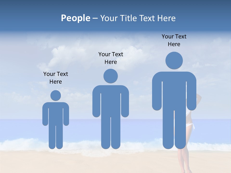 A Woman In A White Bikini On The Beach PowerPoint Template