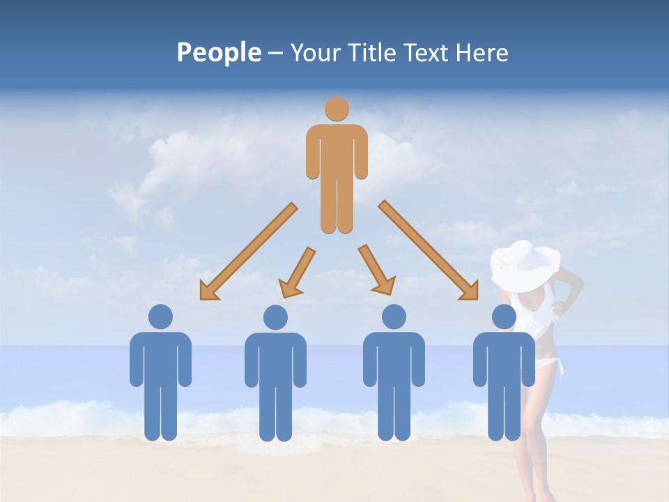A Woman In A White Bikini On The Beach PowerPoint Template