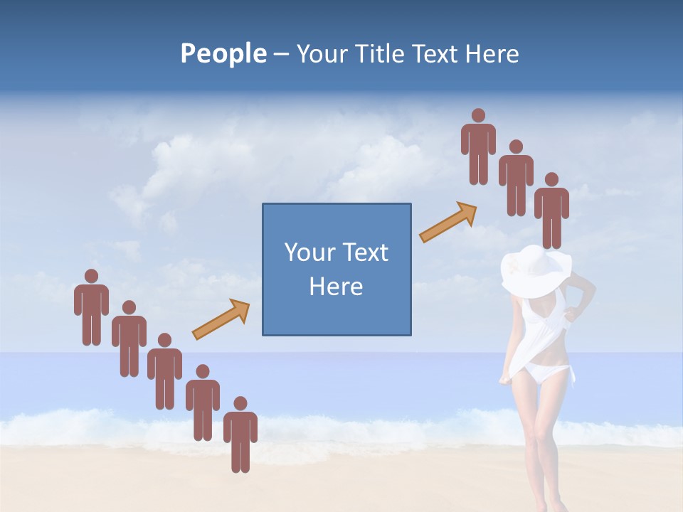 A Woman In A White Bikini On The Beach PowerPoint Template