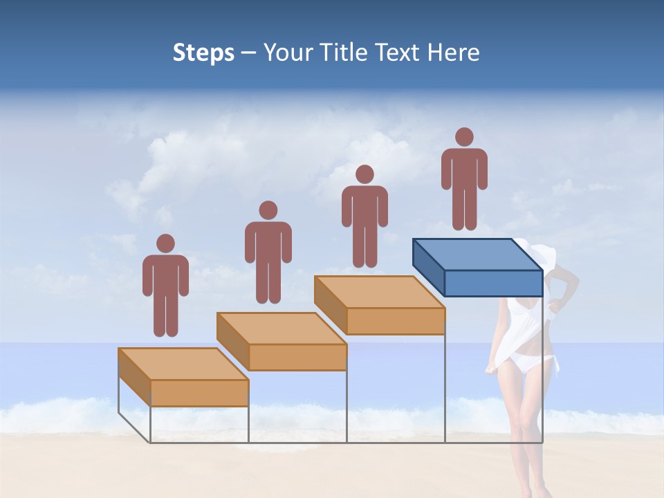 A Woman In A White Bikini On The Beach PowerPoint Template