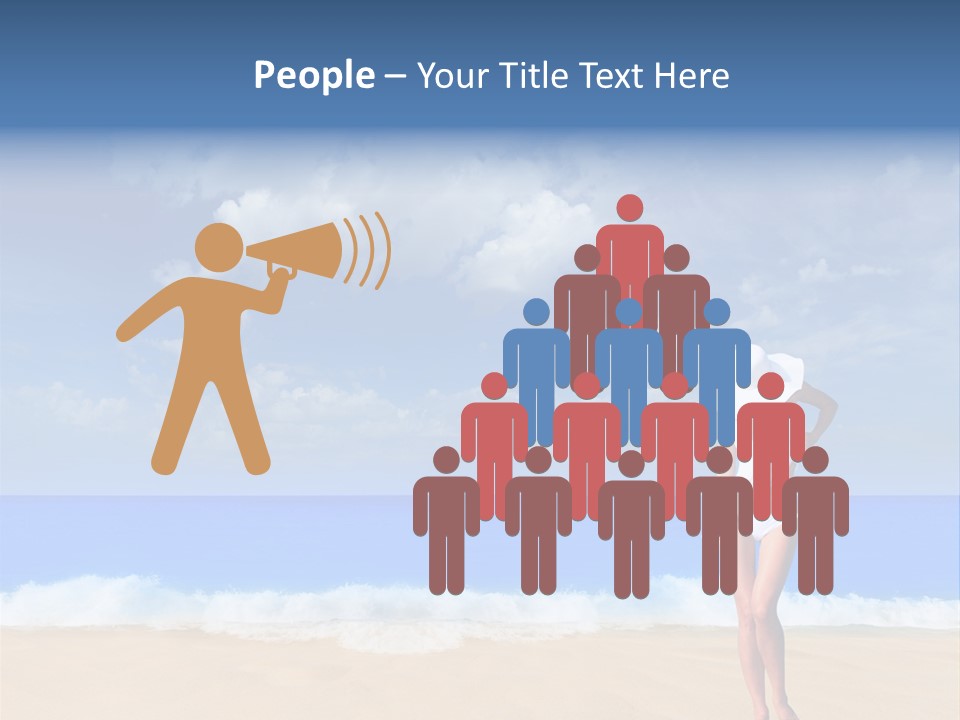 A Woman In A White Bikini On The Beach PowerPoint Template