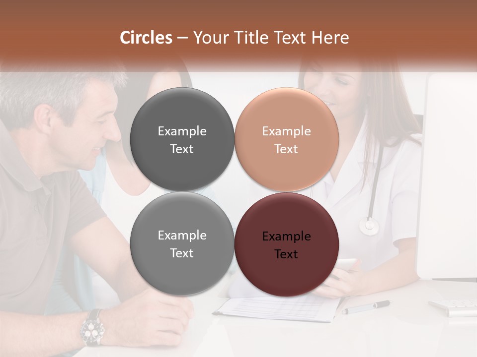 A Group Of Doctors Looking At A Computer Screen PowerPoint Template