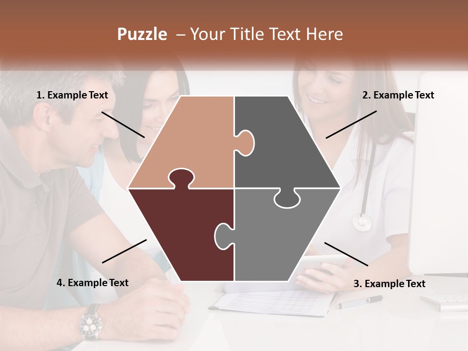 A Group Of Doctors Looking At A Computer Screen PowerPoint Template
