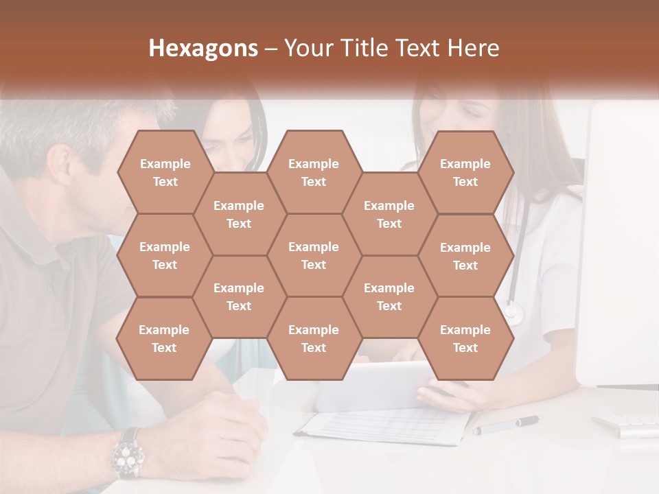 A Group Of Doctors Looking At A Computer Screen PowerPoint Template