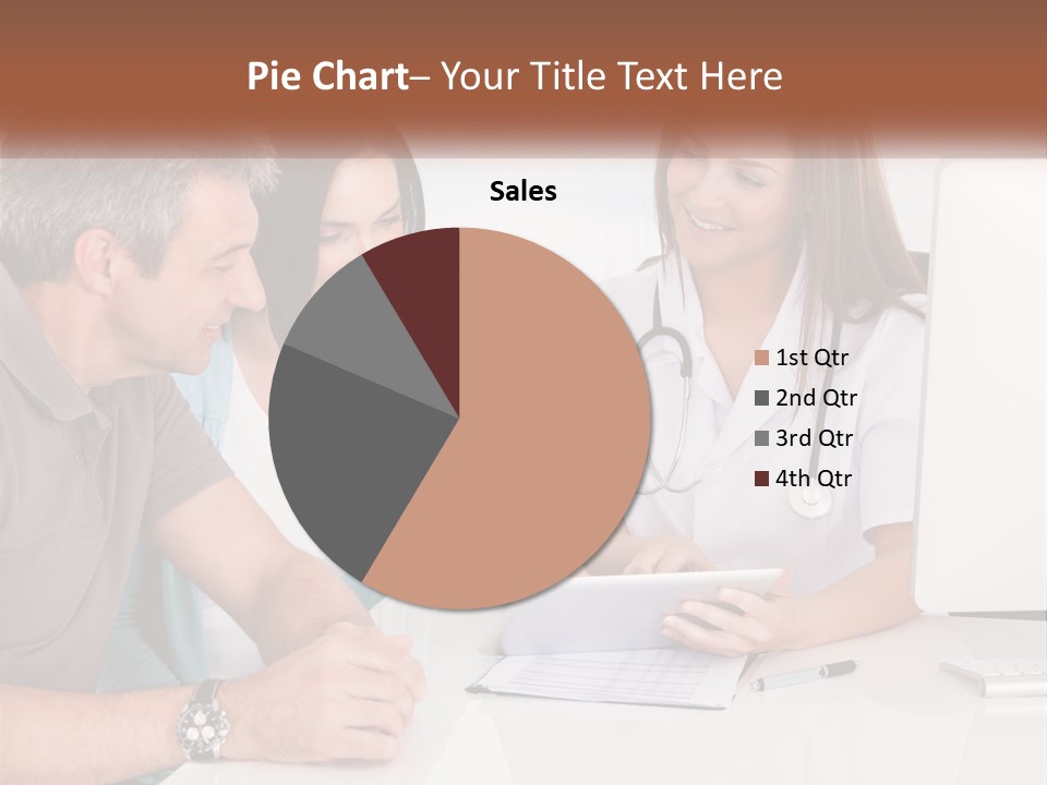 A Group Of Doctors Looking At A Computer Screen PowerPoint Template