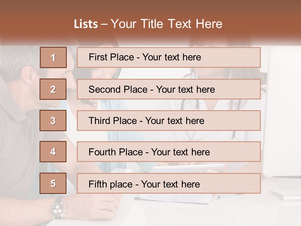 A Group Of Doctors Looking At A Computer Screen PowerPoint Template