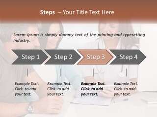 A Group Of Doctors Looking At A Computer Screen PowerPoint Template