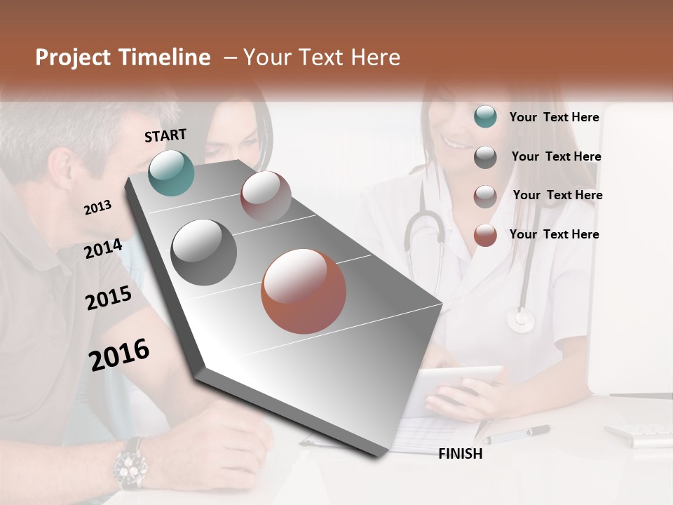 A Group Of Doctors Looking At A Computer Screen PowerPoint Template