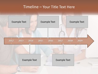 A Group Of Doctors Looking At A Computer Screen PowerPoint Template