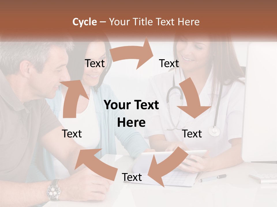 A Group Of Doctors Looking At A Computer Screen PowerPoint Template