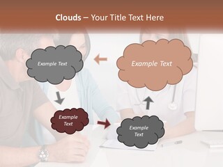 A Group Of Doctors Looking At A Computer Screen PowerPoint Template