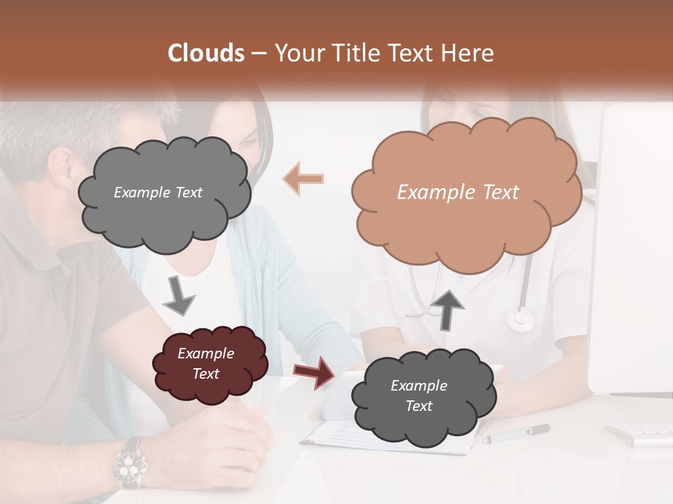 A Group Of Doctors Looking At A Computer Screen PowerPoint Template
