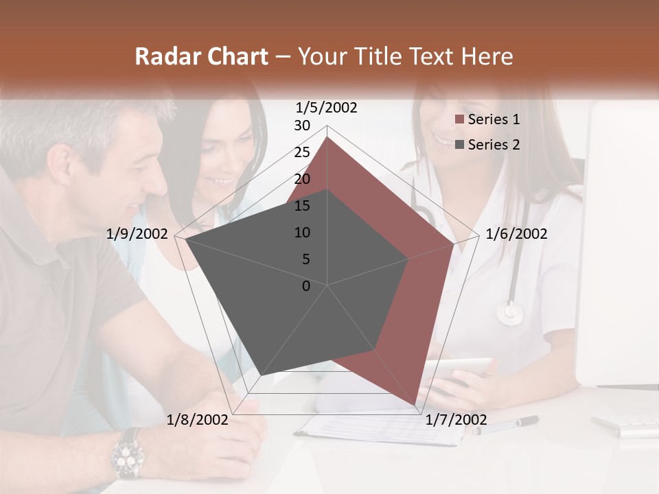 A Group Of Doctors Looking At A Computer Screen PowerPoint Template