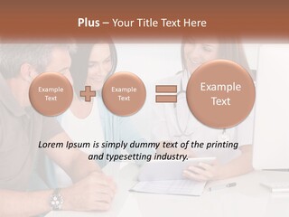 A Group Of Doctors Looking At A Computer Screen PowerPoint Template