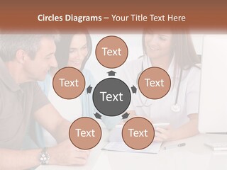 A Group Of Doctors Looking At A Computer Screen PowerPoint Template